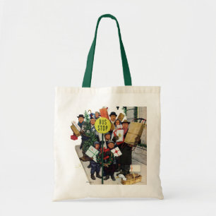 Bus Stop at Christmas Tote Bag
