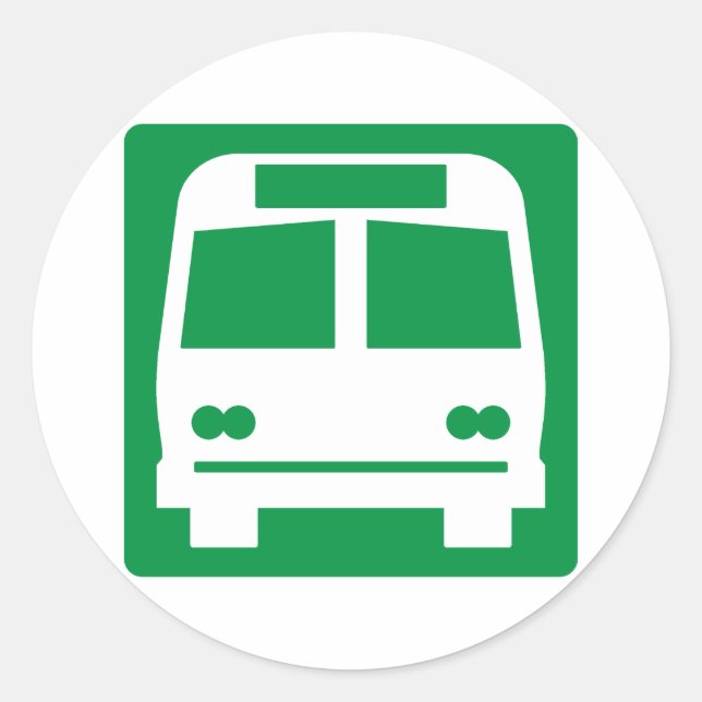 Bus Stop Highway Sign Classic Round Sticker (Front)