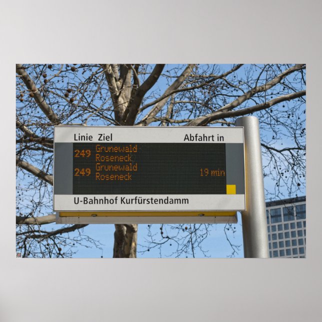 Bus Stop Sign in Berlin (Front)