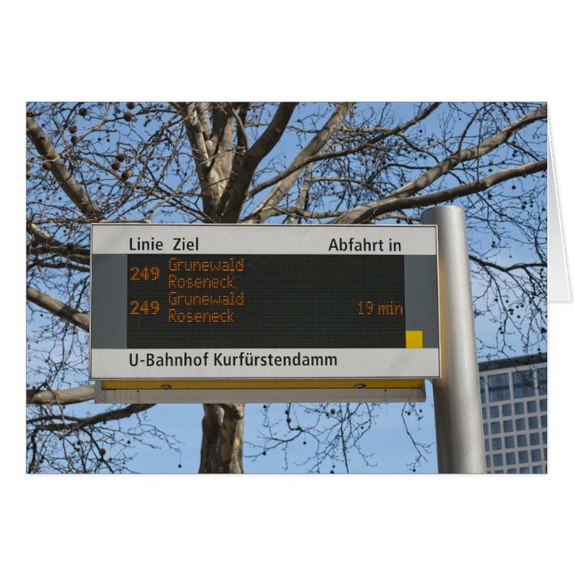 Bus Stop Sign in Berlin (Front Horizontal)