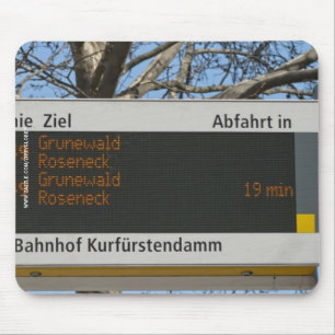 Bus Stop Sign in Berlin Mouse Pad
