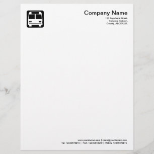 Bus Symbol - Black Personalised Letterhead