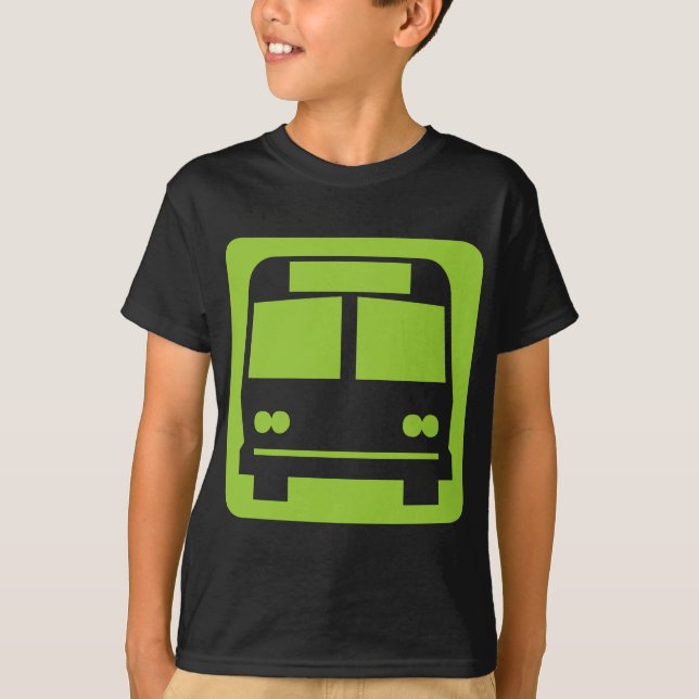 Bus symbol - Black T-Shirt (Front)