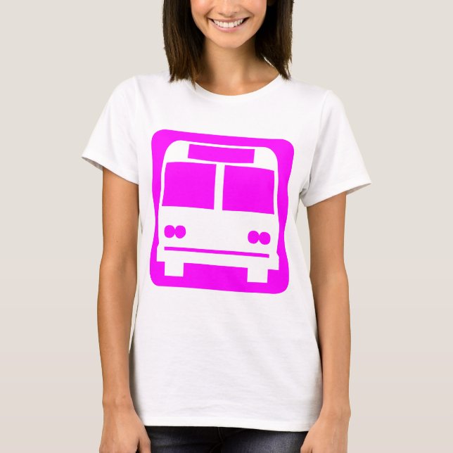 Bus symbol - Magenta T-Shirt (Front)