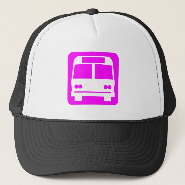 Bus symbol - Magenta Trucker Hat (Front)