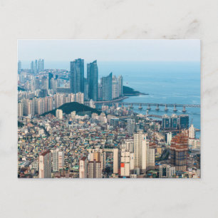 Busan city Skyline. Yeongnam province, South Korea Postcard