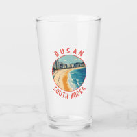 Busan Haeundae Beach Retro Distressed Circle