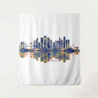 Busan Skyline Tapestry