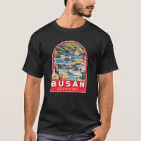 Busan South Korea Travel Art Emblem