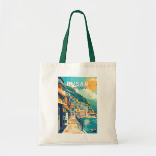 Busan South Korea Travel Art Vintage Tote Bag