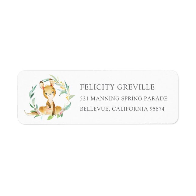 Bush Baby Kangaroo Return Address Labels (Front)