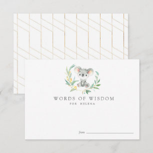 Bush Baby Koala Baby Shower Advice Cards