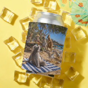 Bush BBQ with Kangaroos and Koalas Can Cooler