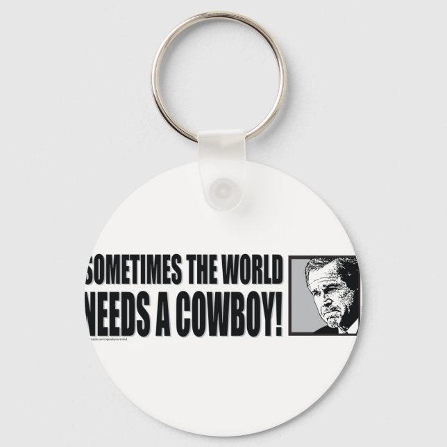 BUSH--COWBOY-White Key Ring (Front)