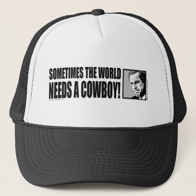 BUSH--COWBOY-White Trucker Hat (Front)