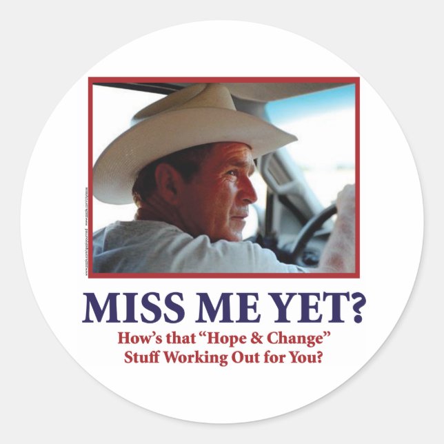 BUSH-HAT CLASSIC ROUND STICKER (Front)