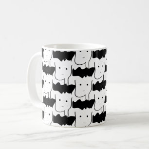 bush head doodle pattern coffee mug