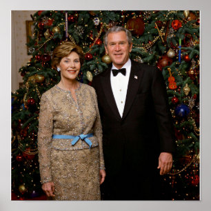 Bush JR US President White House Christmas Poster