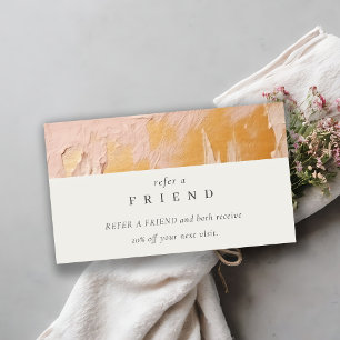 Bush Pink Gold Oil Paint Texture Refer a Friend Business Card