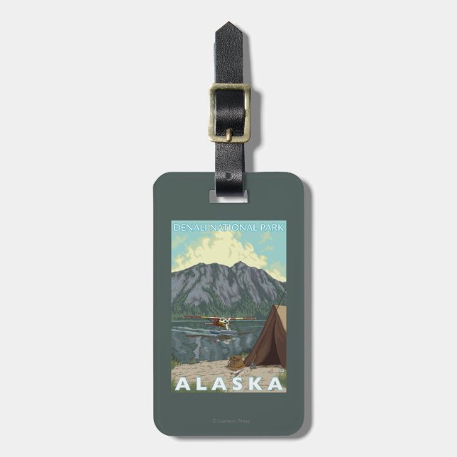 Bush Plane & Fishing - Denali Nat'l Park, Luggage Tag (Front Vertical)