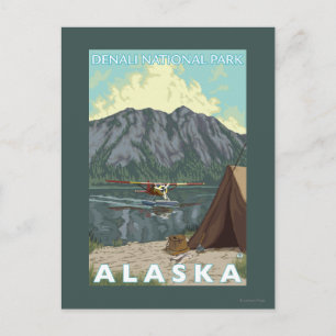 Bush Plane & Fishing - Denali Nat'l Park, Postcard