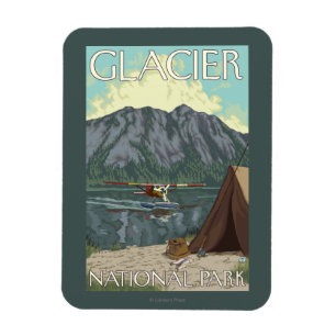 Bush Plane & Fishing - Glacier National Park, MT Magnet