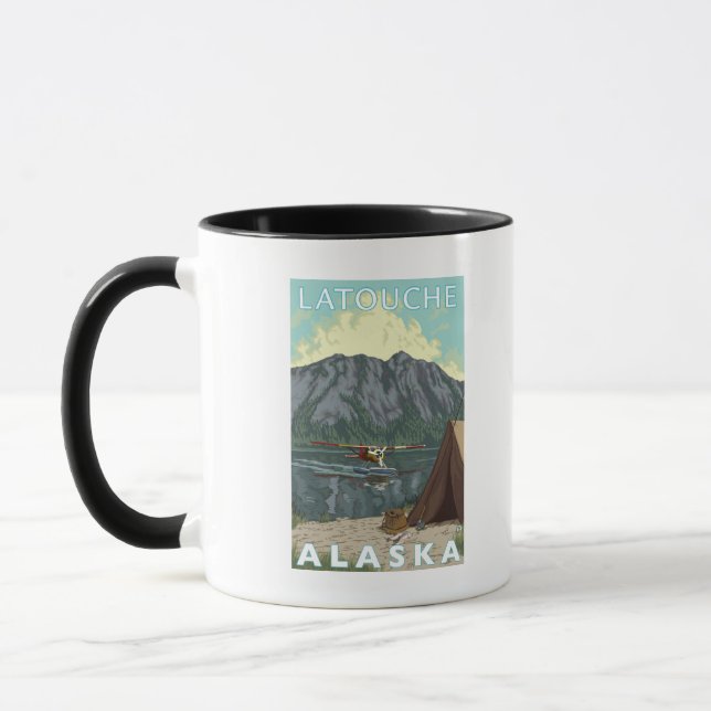 Bush Plane & Fishing - Latouche, Alaska Mug (Left)