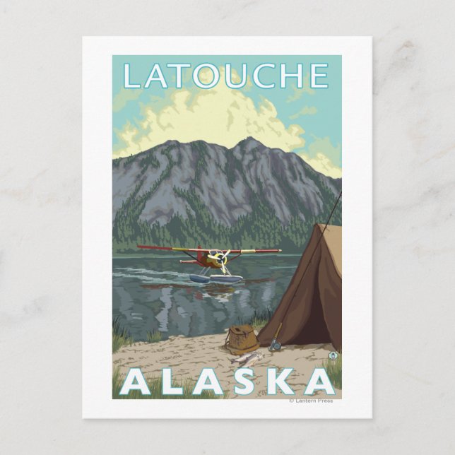 Bush Plane & Fishing - Latouche, Alaska Postcard (Front)