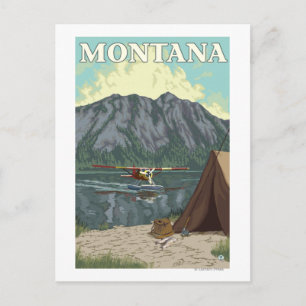 Bush Plane & Fishing - Montana Postcard