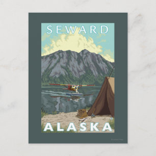 Bush Plane & Fishing - Seward, Alaska Postcard
