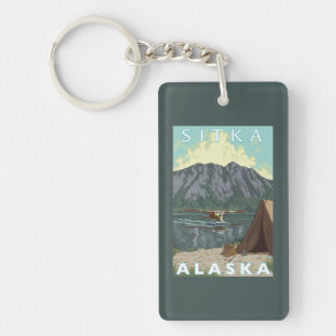 Bush Plane & Fishing - Sitka, Alaska Key Ring
