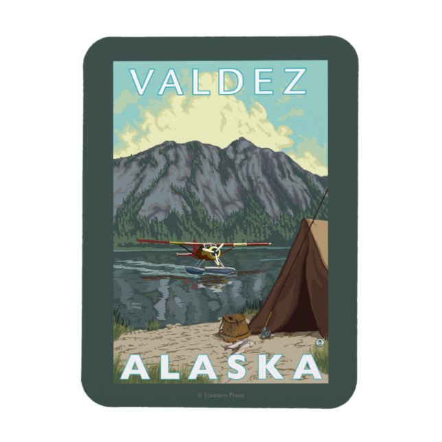 Bush Plane & Fishing - Valdez, Alaska Magnet (Vertical)