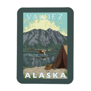 Bush Plane & Fishing - Valdez, Alaska Magnet