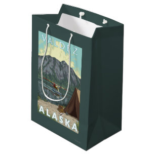 Bush Plane & Fishing - Valdez, Alaska Medium Gift Bag