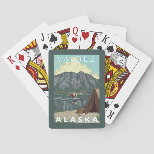 Bush Plane & Fishing - Valdez, Alaska Playing Cards (Back)