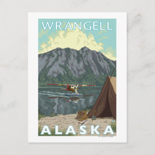 Bush Plane & Fishing - Wrangell, Alaska Postcard
