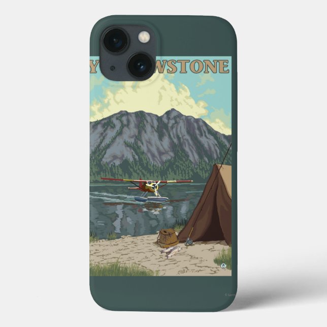 Bush Plane & Fishing - Yellowstone National Case-Mate iPhone Case (Back)