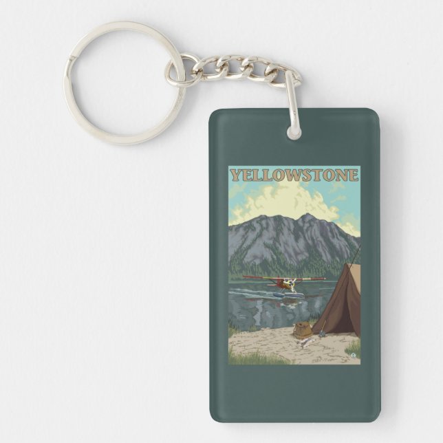 Bush Plane & Fishing - Yellowstone National Key Ring (Front)