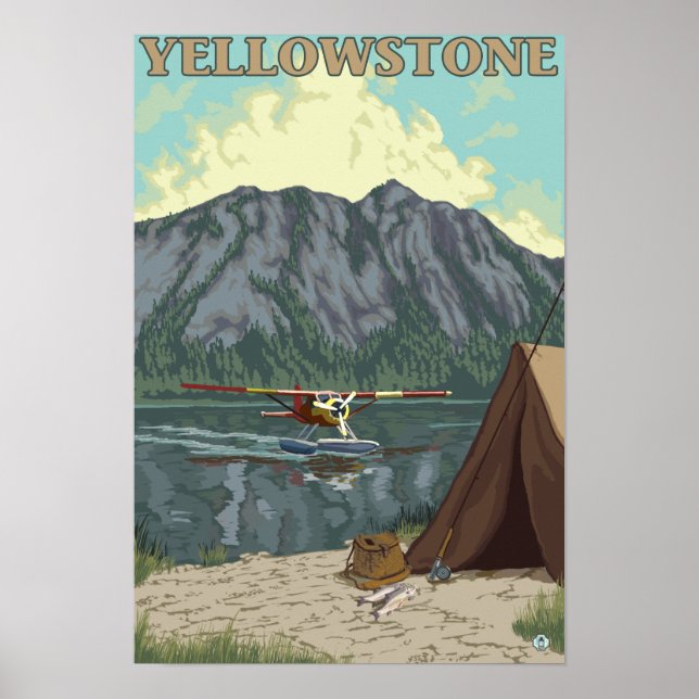 Bush Plane & Fishing - Yellowstone National Poster (Front)