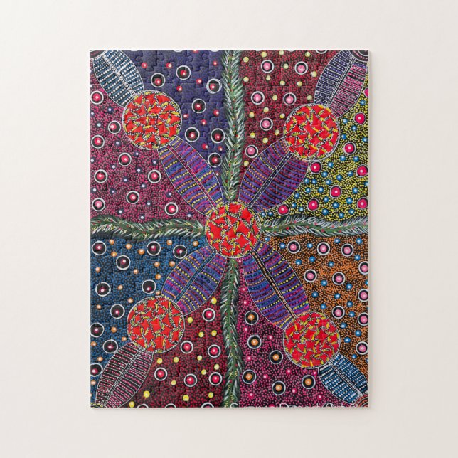 Bush plums and traditional body paint jigsaw puzzle (Vertical)