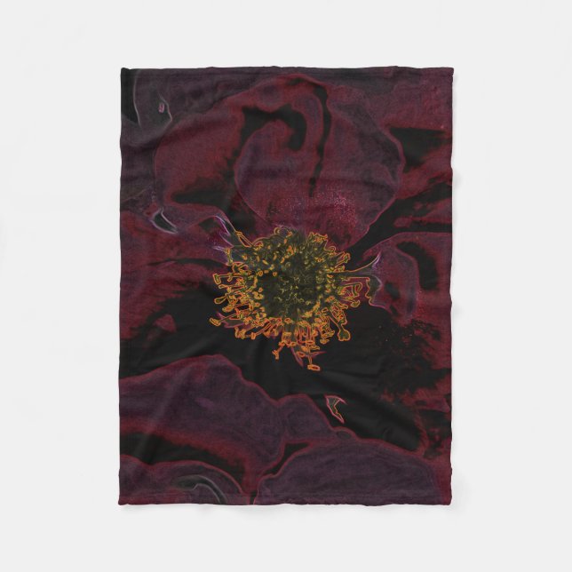 Bush Roses Neon Fleece Blanket (Front)