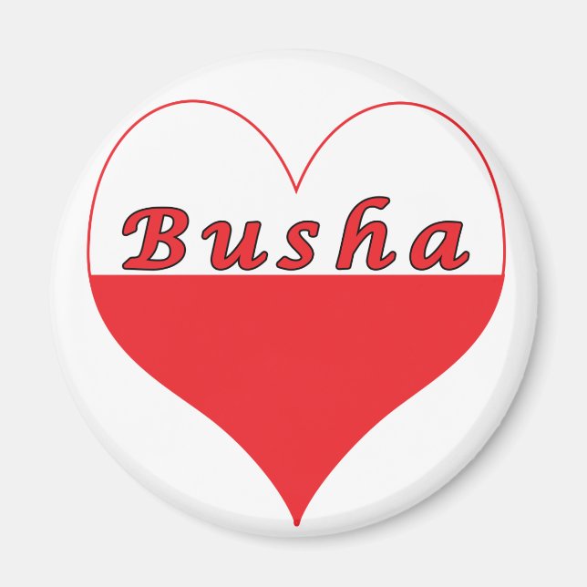 Busha Polish Heart Magnet (Front)