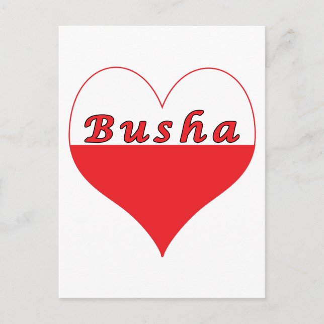 Busha Polish Heart Postcard (Front)