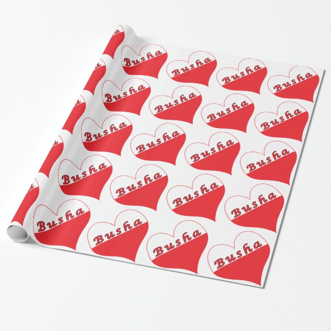 Busha Polish Heart Wrapping Paper (Unrolled)