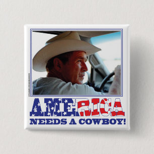 BushAMERICA 15 Cm Square Badge