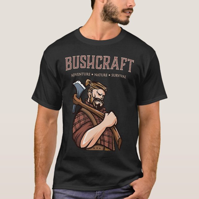 Bushcraft Adventure Nature Survival Outdoor Living T-Shirt (Front)