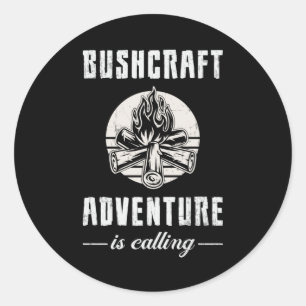 Bushcraft Bushcrafter Survival Outdoor Funny Gift Classic Round Sticker