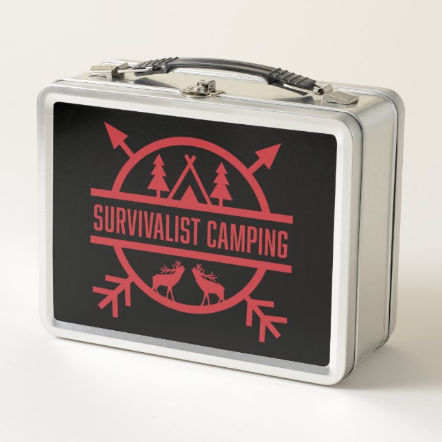 Bushcraft  Nature Survivalist Metal Lunch Box (Front)