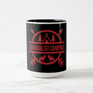Bushcraft  Nature Survivalist Two-Tone Coffee Mug