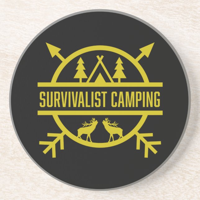 Bushcraft Outdoor Survivalist  Coaster (Front)